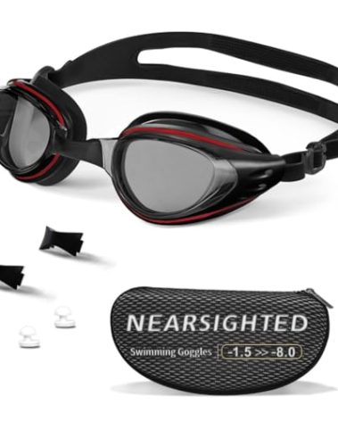 HDYAR Swim Goggles Shortsighted Swimming Goggles Anti Fog UV Protection Fit for Adult Men Women Youth, No Leaking (-6)