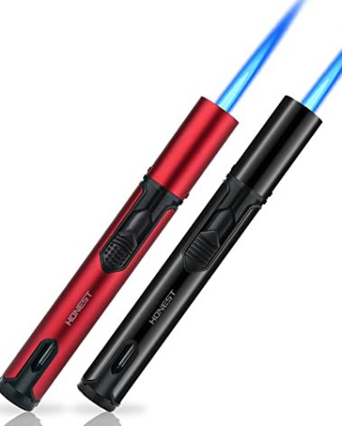 PROMISE Torch Lighters, Butane Lighters Refillable Single Jet Flame for Candle Grill BBQ Camping (Black&Red)