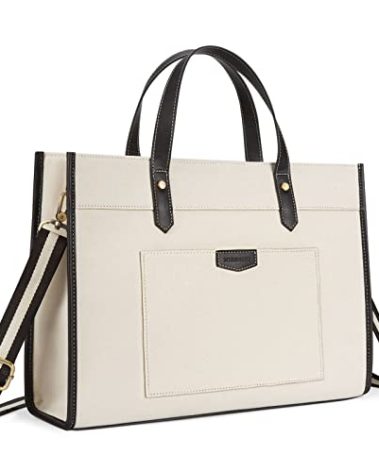 Missnine Laptop Tote Bag Canvas Laptop Bag 15.6 inch Work Shoulder Bags Casual Briefcase Handbag for Travel, Office, College