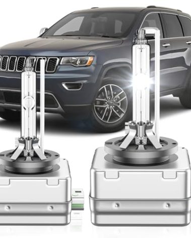 SENROBO Fit for Jeep 2017-2021 Compass 2014-2021 Grand Cherokee 2014-2018 Cherokee D3S HID Xenon Headlight Bulb, 350% Brightness, High Low Beam Light Bulbs, 6000K Cool White, Pack of 2