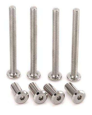 Anmas Home 20pcs M6 Furniture Joint Connector Bolt & Cap Nut Kit Use for Cot Bed Crib Bolts Hex Drive Socket Cap Bolts - Hex Socket Screws Head (40mm)