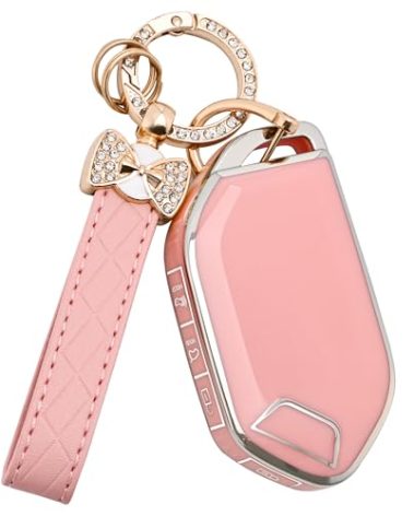 JAMCARI for kia Key Fob Cover - 5 Button Soft TPU Protection Car Key Case for Telluride 2023 2024 2025 EV5 Sorento K4 K5 GT-Line Remote Smart Key (Pink)