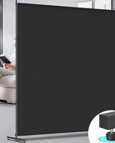 Room Divider, 72x72Inch Large Single Panel Privacy Screen with Thickened Fabric,Freestanding Partition Wall for Room Separation,Portable for Indoor Office,Bedroom,Outdoor Patio,Black