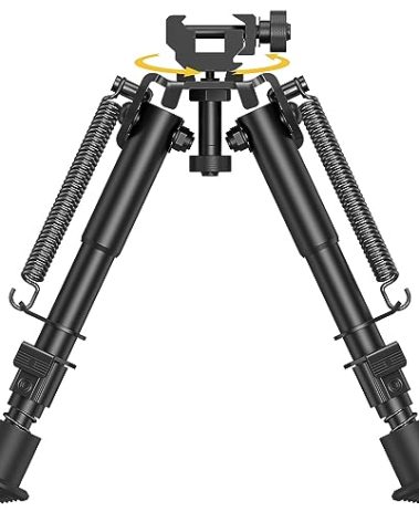 CVLIFE 6-9 Inch Picatinny Bipod with 360 Degrees Swivel Bipod Picatinny Adapter & Spring Return Rifle Bipods for Hunting