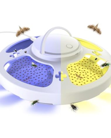 Lickoon Updated Flea Traps for Inside Your Home with 3 Sticky Pads and USB Cable, Flea Light Traps for Home, Hanging Pest Control Device for Bugs Moths Gnats, Effective Indoor Outdoor