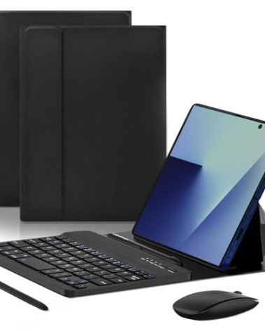 Enituo for Samsung Galaxy Z Fold 7 6 5 4 Case with Keyboard and Mouse Set, Portable 4 in 1 Flip Stand Case Detachable Bluetooth Keyboard Mouse & Pen for Galaxy Z Fold 7 6 5 4