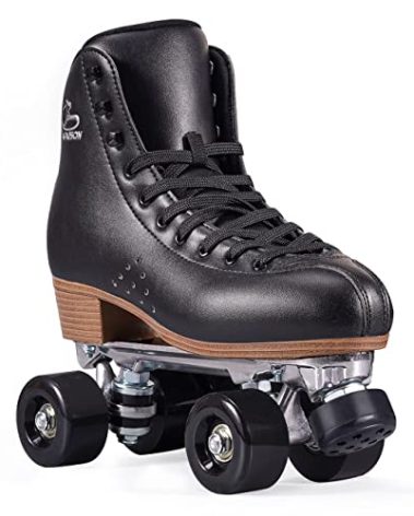 PAPAISON Roller Skates for Women and Girls, Deluxe 2 Layer Microfiber Leather Double Row-Classic Roller Skates for Men, Professional Outdoor Indoor Quad-Skates for Kids & Adults