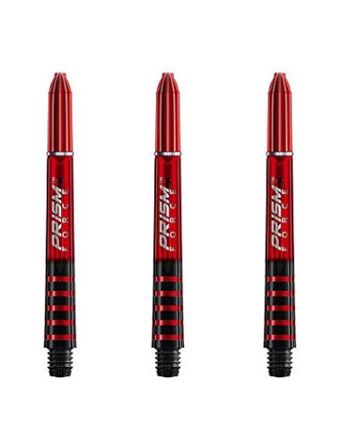Winmau Prism Force Dart Shafts, Force Grip Zone Stems, Short 36mm, Red (3 Sets)