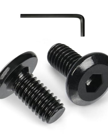 VGBUY M8-1.25 x 15 mm 40pcs Flat Head Hex Socket Cap Screws Metric M8 Bolts, 304 Stainless Steel 18-8, Black Zinc Plated, Full Thread, with Hex Spanner