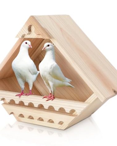 DoubleFill 1 Pcs Cedar Dove Nesting Box Bird House Outdoor Wood Triangular Opening Bird Box House for Doves Nesting and Roosting Platform Garden Decoration