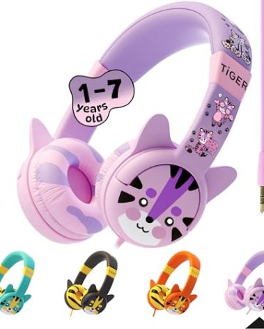 Kidrox Wired Toddler Headphones for 1-7 Years Old — 85dB Volume Limited Baby Headphones for Plane and Car Travel — Children Headset for Airplane, iPad and Tablet, Kids Headphone with Cord for Children