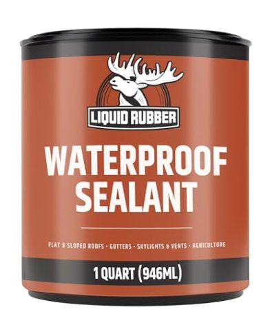 Liquid Rubber Waterproof Sealant – DIY Leak Repair Coating for Flat, Metal & Low Slope Roofs, Foundations, Gutters & More – Flexible Protective Membrane - Black - 1 Quart