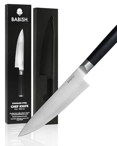 Babish 8-Inch Chef Knife – High-Carbon German 1.4116 Steel Kitchen Knife – Professional Cutlery for Precise Slicing and Chopping