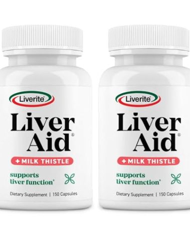 Liverite Liver Aid with Milk Thistle 2-Pack 150 Capsules (Total 300), Liver Support, Liver Cleanse, Liver Care, Improves Energy
