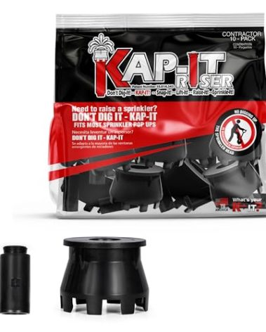 Kap-It Pop-Up Sprinkler Riser Extension - 1.5 Inch Height, No-Dig, Stackable - Easy Installation - Sprinkler Parts Compatible with Most Brands - Black 10 Pack