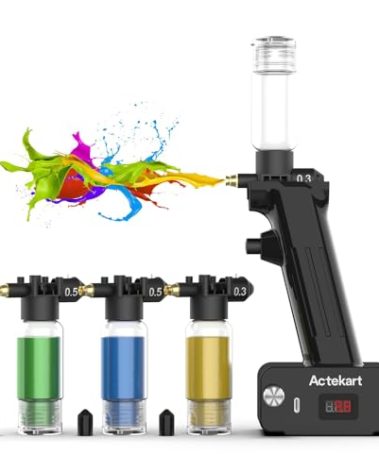 Actekart No-Clean Airbrush Kit (Revolutionary Upgraded) 30PSI Cordless No Clean Airbrush with 4pcs Spray Modules (2 x 0.3mm & 2 x 0.5mm)-Rechargeable Portable Airbrush