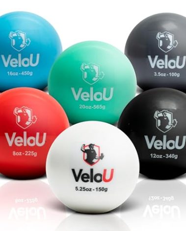 Weighted Baseball 6 Ball Set: Increase Throwing Velocity & Arm Strength - Withstands 18,000 Throws - Weighted Balls for Pitching & Throwing - Plyo Balls - Ideal Training Tool