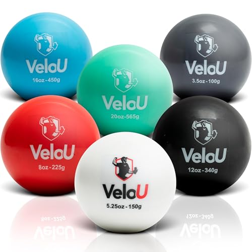 Weighted Baseball 6 Ball Set: Increase Throwing Velocity & Arm Strength - Withstands 18,000 Throws - Weighted Balls for Pitching & Throwing - Plyo Balls - Ideal Training Tool