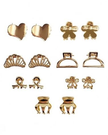 14 Pcs Cute Small Hair Clips Mini Gold Claw Clips Strong Hold Retro Tiny Metal Hairpins Barrettes Accessories for Women and Girls
