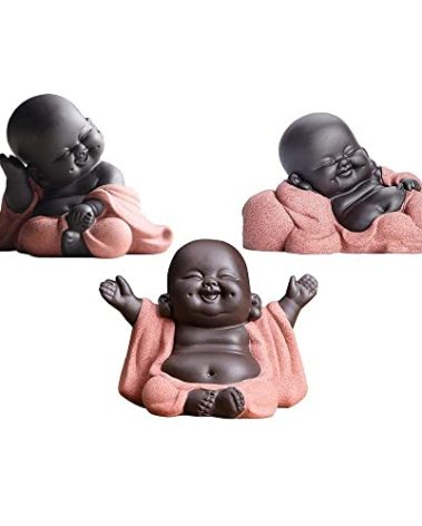 Kingzhuo A Collection of Cutie 3 Buddhas Lovely 3 Style Smiling Buddha Laughing Buddha Statue Great Details Giftable Make You Happy
