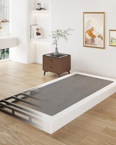 Lutown-Teen 3 Inch Twin XL Box Spring Low Profile, Heavy Duty Metal Box Spring Twin XL Bed Base with Fabric Cover, Mattress Foundation, Noise Free, Easy Assembly