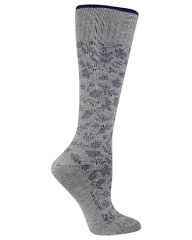 Dr. Scholl's womens Graduated Compression Knee High - 1 & 2 Pair Packs Casual Sock, Gray Paisley, 4 10 US