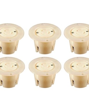 NEMA L5-15 Locking Flanged Outlet, 15A 125V AC, 2 Pole 3 Wire, cUL Listed (6 Pack)
