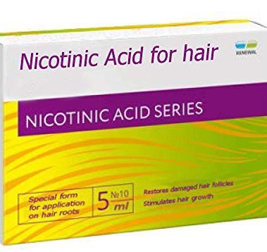 NICOTINIC ACID FOR HAIR 10 ampules x 5ml (VITAMIN B3/NIACIN)/ STRENGTHENING THE HAIR QUALITY/HAIR GROWTH!