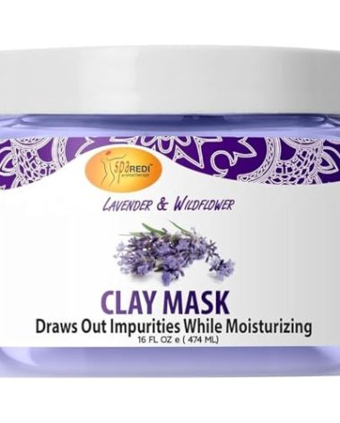 SPA REDI - Clay Mask, Lavender and Wildflower, 16 Oz - Pedicure and Body Deep Cleansing, Skin Pore Purifying, Detoxifying and Hydrating