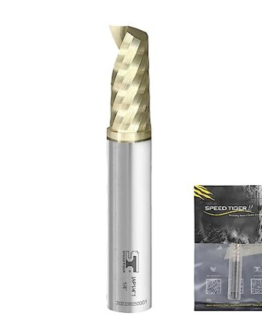 SPEED TIGER Solid Carbide CNC Spiral O Single Flute End Mill - IAP1/8"Diameter 1/4" Shank, 2"OVL(1 Piece, 1/8") - For Aluminum, Wood, Plastic, Brass, Copper Cutting – Mill Bits Sets for Professionals