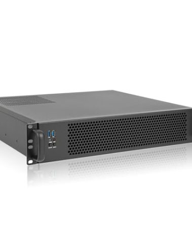 RackChoice MicroATX/Mini-ITX 2U Rackmount Server Chassis max 7x3.5 Bay / USB3.0 with 2.0 Adapter Support ATX PSU Either top or Side Cooling Depth 15.7" Black
