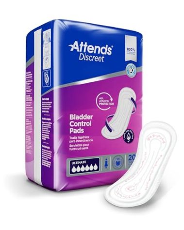 Attends Discreet Bladder Control Pads Ultimate, Heavy Absorbency Liner Pads, ADPULT - Pack of 20
