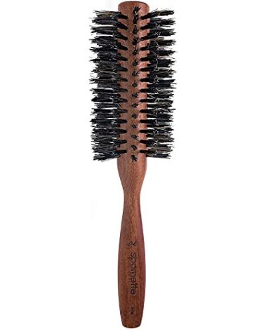 Spornette Italian Round Boar Bristle Brush - Large Round Brush for Blow Drying, Styling & Volumizing - Wooden Brush for Medium to Long Thick, Fine, Curly or Straight Hair (2.25 inch)