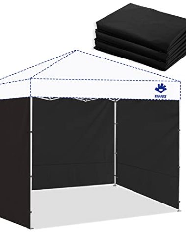 Fanpat Instant Canopy Tent Sidewalls for 10x10 Pop Up Canopy Waterproof,99% UV Protection,3 Piece Sidewalls, Black(3PCS Sidewall Only, Canopy Tent NOT Included)