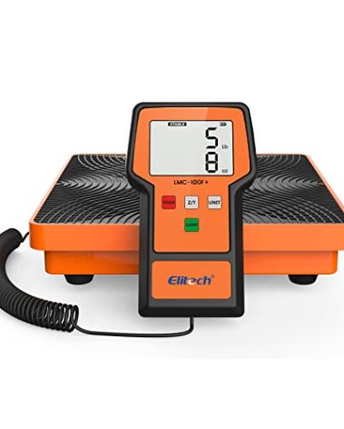 Elitech LMC-100F+ Refrigerant Charging Weight Scale 110Lbs Freon Scale High Precision for HVAC with Case