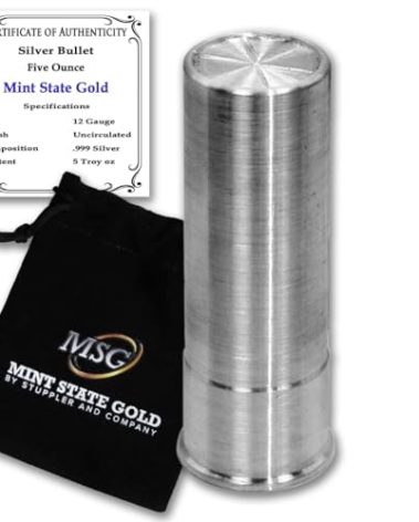 CoinFolio Silver Bullet - 12 Gauge (5 oz) - .999 Pure Silver by Mint State Gold