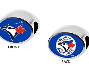 Toronto Blue Jays 2-Sided Bead Fits Compatible With Pandora Style Bracelets Charm Bead Fits Pandora Style Bracelets