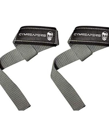 Gymreapers Lifting Wrist Straps for Weightlifting, Bodybuilding, Powerlifting, Strength Training, & Deadlifts - Padded Neoprene with 18 inch Cotton (Gray)