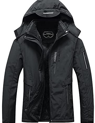 SUOKENI Women's Waterproof Warm Winter Snow Coat Hooded Raincoat Ski Snowboarding Jacket