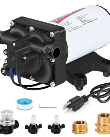 YOUNGTREE Water Pressure Diaphragm Pump 110V AC 5.5GPM 70PSI Self Priming RV Water Transfer Pump 110 Volt On Demand for Home Kitchen RV Garden Irrigation Car Washing Rain Barrel Lawn Camper