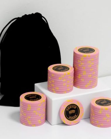 Nmroim 13.5 Grams Clay Poker Chips Blank Chips Casino Poker Chips 40mm Large Chips Pack of 50 Pieces (I Pink)