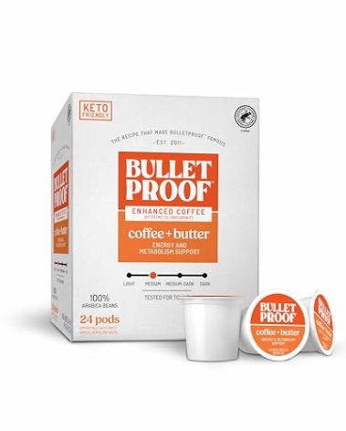 Bulletproof Coffee + Organic Grass-Fed Butter Single-Serve Pods, Keto Coffee, All-in-One Recipe with MCT Oil and Butter, Packaging May Vary
