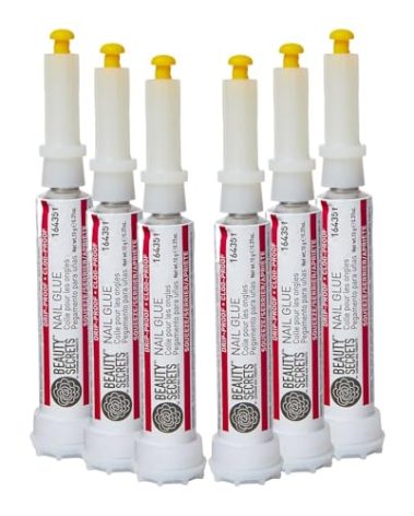 Beauty Secrets Nail Glue, Drip & Clog Proof, 6 Pack