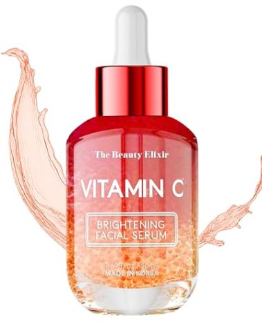The Beauty Elixir Vitamin C Serum For Face - Dermatologist Tested - Anti-Aging & Dark Spot Remover - Brightening, Clean Beauty, Cruelty-Free, Korean Skin Care for Glass Skin - All Skin Types - 1.69oz
