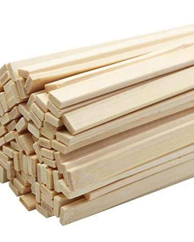 Fansunta 100pcs 15.7x0.35 Inch Strong Natural Bamboo Sticks, Wooden Craft Sticks, Extra Long Sticks, Wood Strips for Craft Projects