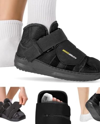 BraceAbility Closed Toe Medical Walking Shoe - Lightweight Broken Toe Cast Boot, Fracture Foot Brace for Metatarsal Stress Fracture, Post-op Bunion, Hammertoe Surgery Recovery - For Men or Women (XL)