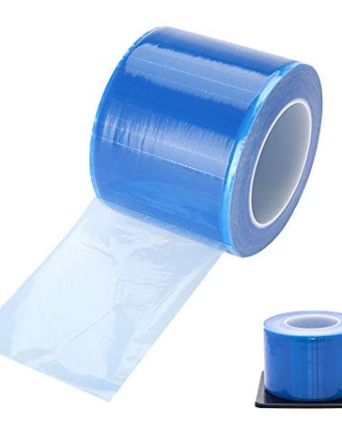 Barrier Film - Yuelong 1200 Sheets 4' x 6' Barrier Film Roll with Dispenser Box, Thick Disposable Protective PE Film Barrier Tape