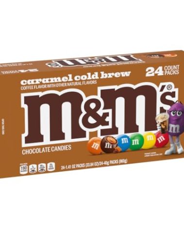 M&M'S Caramel Cold Brew Chocolate Candy Bulk Box of 24 Ct, 33.82 Oz