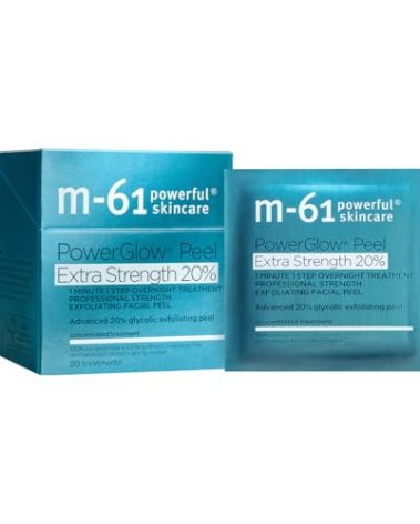 m-61 PowerGlow Peel Extra Strength 20% | Professional Strength Exfoliating Facial Peel With Advanced 20% Glycolic Acid - 20 Treatments