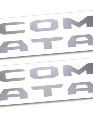 (2 Sets) Prime Series UV Weatherproof Vinyl Decals for Glove Box Dashboard Letter Inserts Compatible fits Tacoma 2016-2023 (Metallic Silver)